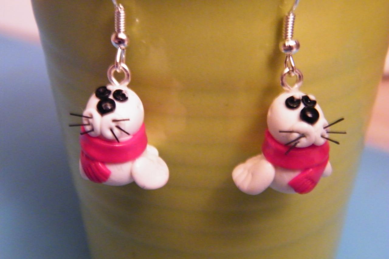 Boucles d'oreilles bébés phoque